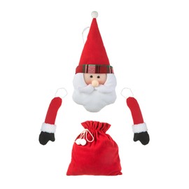 Glitzhome Christmas Fabric Santa for Front Door 20" H, Xmas Santa Festive Decor Sign for Home Window Tree Hang Decor