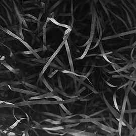 Emartbuy 500 grams Shredded Paper, Ideal for Gift Decoration, Hamper Filling and Gift Packaging - Black