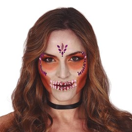 Purple Skull Face Sticker