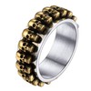 U7 Skull Spinner Ring Men Gold Stainless Steel Anxiety Thumb
