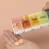 Portable Rainbow Weekly Pill Organizer Case Pill Box_Rainbow 2ea