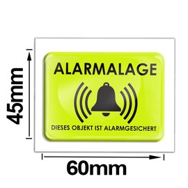 SkinoEu KS 85 Pack of 2 Stickers 3D Gel High Quality Warning Sign Warning Alarm Secured Alarm Protected Sticker Safety for Car Motorhome Door KS 85