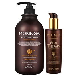 Baron Moringa Hair Treatment 1000g Vital Therapy Hair Essence 200ml / 바론 모링가 헤어 트리트먼트 1000g 바이탈테라피 헤어 에센스 200ml
