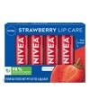NIVEA Strawberry Lip Care, Red Tinted Lip Balm Pack with