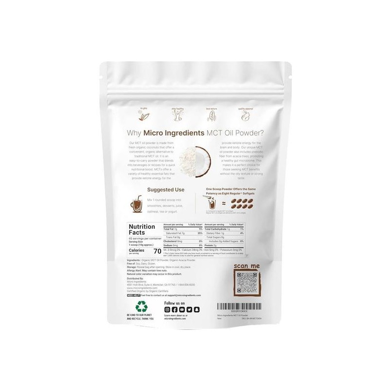proxy Microingredients O MCT Oil Prebiotic Fiber 454g / 마이크로인그리디언츠
