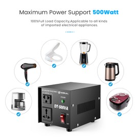 Anbull Voltage Converter 500W Voltage Transformer, Step Up Down 110v 220v, 220 to 110 Voltage Converter Heavy Duty Step Up & Down 50-60Hz