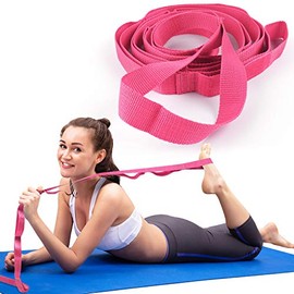 Scotamalone Stretch Strap Yoga Stretching Strap Physical Therapy Rehab Multi-Loop Strap Stretch Bands Nonelastic Exercise Strap for Pilates, Dance and Gymnastics with Instructional Guide