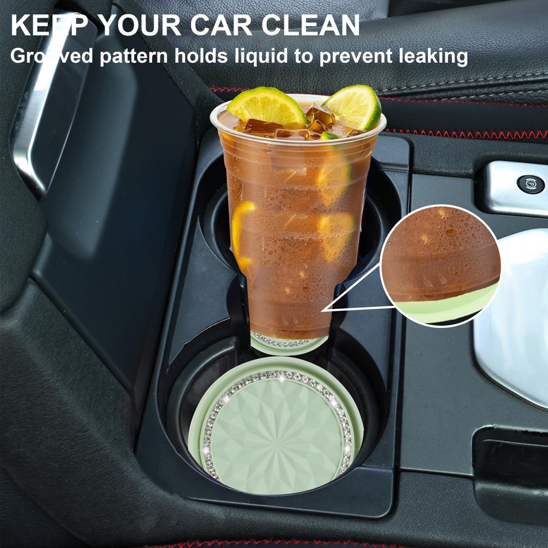 Amooca Car Cup Coaster 4 Pack Universal Non-Slip Cup Holders