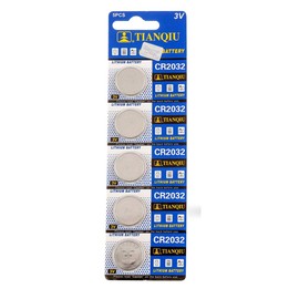 Tianqiu CR2032 Battery (CR2032/ DL2032/ E-CR2032/ SB-T51/ LF1/ 2V) Lithium 3v (1 Pack of 5)
