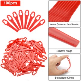 Replacement Blade Set Grass Trimmer Accessories, 100 Pieces Grass Trimmer Blade Plastic Replacement Blade Set Plastic Blade for GE-CT 18 Li Kit/Li-Solo, GC-CT 18/24 Li-Solo/Li P-Solo/Li P Kit, FRT18A