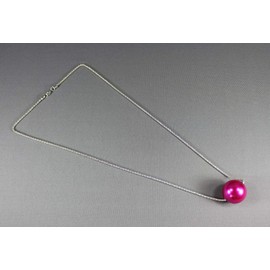 Pink big huge faux pearl necklace bead beaded 29 long statement sweater