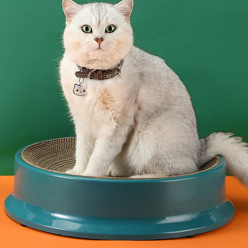 Cat Scratcher Bed with Replaceable Scratching Board Large Round Shape