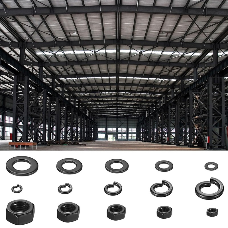 1410 Pcs Carbon Steel Hex Nut & Flat Washer &