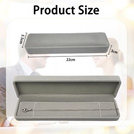 Bliceon Rectangle Velvet Necklace Box - Jewelry Gift Box for Women Men - for Pendants, Bracelets, Chains and Jewelry - Small Grey Gift Box for Special Occasions Present Packaging