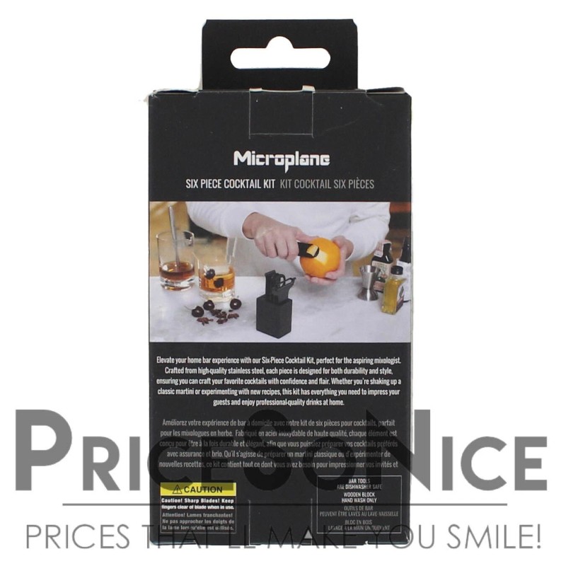 Microplane Bar Tools 6 Piece Cocktail Set, Matte Black, MSRP