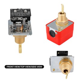 Solimeta Liquid Water Oil Water Flow Sensor Switch Paddle Type SPDT R3/4 250V 15A IP54 HFS-20 Red