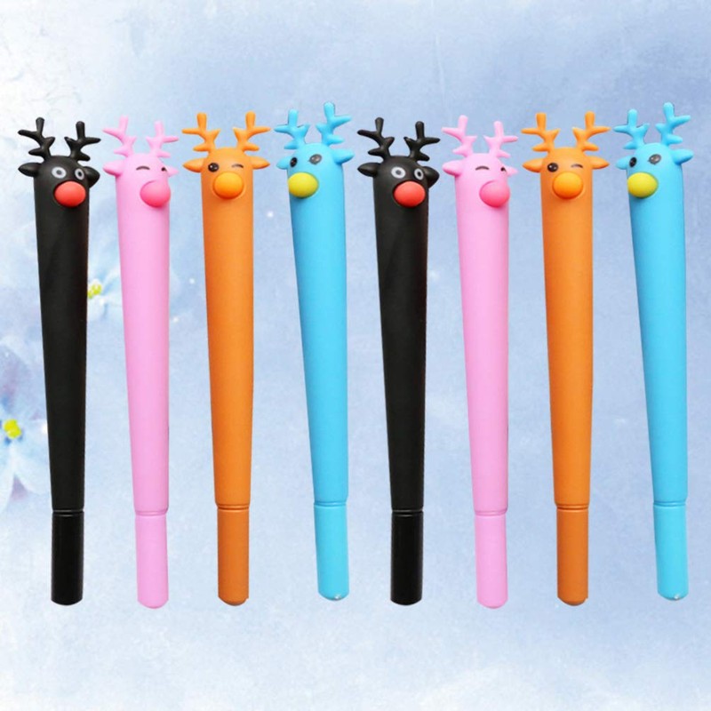 Christmas Deer Animal Gel Pen Cute Stationery 8pcs Picture 3