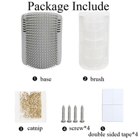 3 Pack Cat Self Groomer Brushes Wall Corner Massage Comb with Catnip Cat Face Scratchers for Long Short Fur Kitten