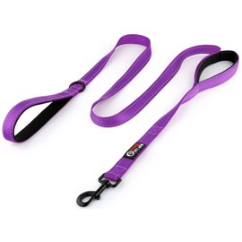 Primal Pet Gear Dog Leash 6ft Long,Traffic Padded Two Handle,Heavy Duty,Reflective Double Handles Lead for Control Safety Training,Leashes for Large Dogs or Medium Dogs,Dual Handles Leads(Purple)