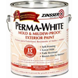 Zinsser 3131 Perma-white Mold & Mildew-proof Exterior Paint, Semi-gloss, 1-gal