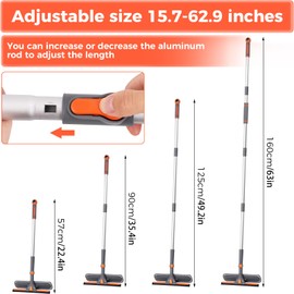 wlich Telescopic Window Cleaner, 360°Rotating Window Squeegee, 2-in-1 Window Cleaning Kit with 2 Microfiber Pads, 62 Inch Extendable Window Wiper for Indoor and Outdoor High Window Car Glass