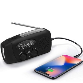 Kit actualizado de emergencia para radios de supervivencia con energía solar para huracanes y terremotos, kit de manivela de mano autoalimentada AM/FM/WB NOAA Radio de supervivencia, linterna 1000 mAh