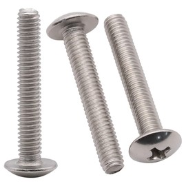 #10-24 x 1-1/4" (50 Pack) Phillips Truss Head Machine Screws for Cabinet Drawer Knob Pull Handle, Stainless Steel 304 (18-8), Truss Head Bolts, Phillips Drive