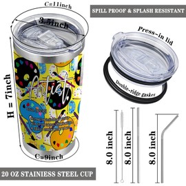 CWEGSJ Artist Gift Artist Definition 20oz Stainless Steel Insulated Tumblers with Lid and Straw for Painting Lover Artist Life Gift Art Teacher Gifts (Tum-Artist Definition)
