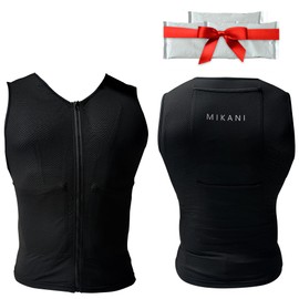 Men's Black Mesh Cooling Cycling Vest - 2 Reusable Ice Packs,4 Pockets–Lightweight,Breathable for Cycling, Running,Outdoors