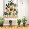 Furshus Bamboo Plant Stand - Indoor/Outdoor 3 Tier Plant Ladder,