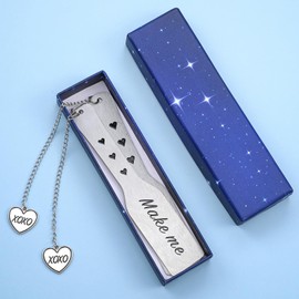 Yuanchu Funny Bookmark Gift Set, 2Pcs Stainless Steel Bookmarks with Chain for Reading Women Book Lovers Gifts Book Accessories for Book Lover Spicy Reader Gifts Friendship Gifts