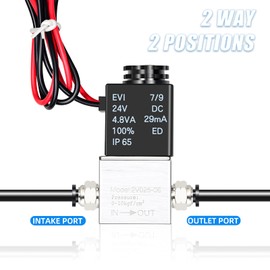 ERGAOBOY 24 V DC 1/8 Inch BSP Electrically Closed Electric Solenoid Air Valve with 2 Way Positions (2V025 06)