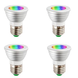 Edearkar 3W RGBW LED Bulbs (4 - Pack) RGB Color Changing Spotlight with IR Remote Control 16 Colors Change RGB Daylight White,E26 Base,90 Degree Beam Angle, AC85-265V