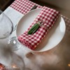 Linen & Cotton Gingham Tablecloth Estella - 100% Linen, White