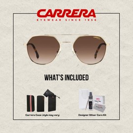 Carrera CA303/S 06J 53MM Gold Havana/HA Brown Shaded Sunglasses for Men for Women + BUNDLE With Designer iWear Complimentary Eyewear Kit