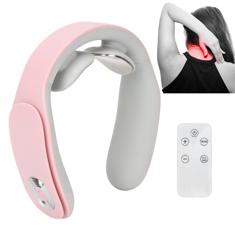 Electric Neck Massager Cordless USB Rechargeable Hot Compress Vibration Neck