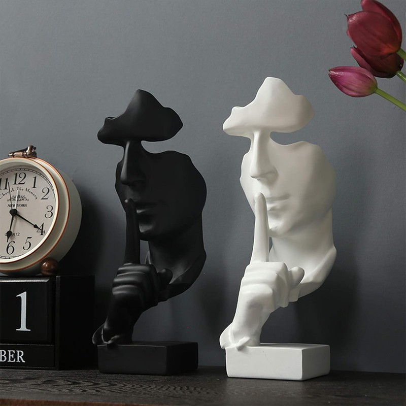 White Home Decoration, Face Statue, Modern Abstract Art Sculpture Decoration,
