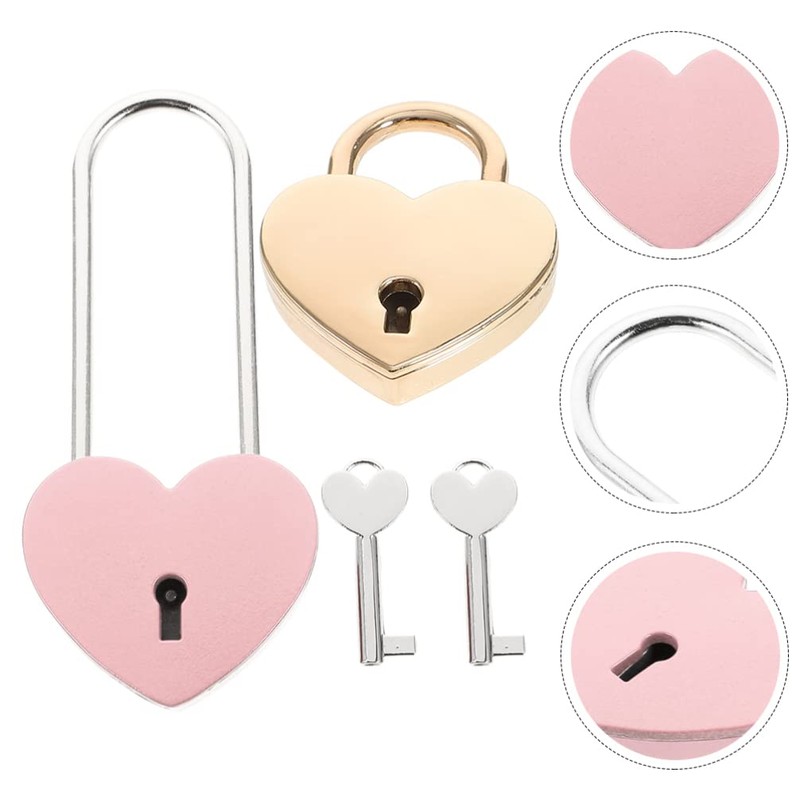 Operitacx 2Pcs Heart Love Lock Love Heart Lock Heart Locks