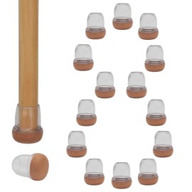 8 Pcs Extra Small Chair Leg Floor Protectors for Hardwood Floors, Round Rubber Furniture Sliders, 360° Felt Pad Bottom Wrapped Thickening Clear Silicone Furniture Legs Caps Covers, Fit 0.5"-0.8"