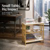 GIOPACO Narrow Side Table, End Table with 3 Tier Storage