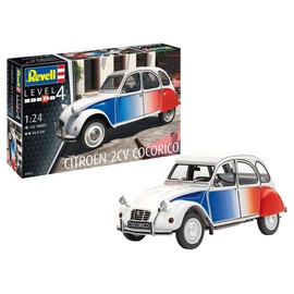 Revell 07653 Das Kultauto Ente zum Selberbauen, Citroen 2 CV Cocorico, Automodellbausatz 1:24, 16cm originalgetreuer Modellbausatz für Fortgeschrittene, unlackiert