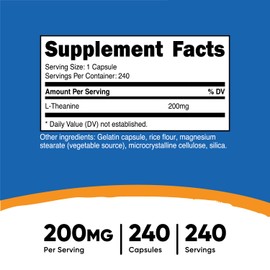 Nutricost Nutricost L-Theanine 200mg, 240 Capsules - Double Strength