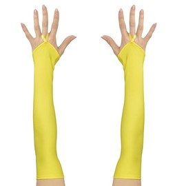 WIDMANN 00596 - Neon Colour Fingerless Satin Gloves, Other Toys