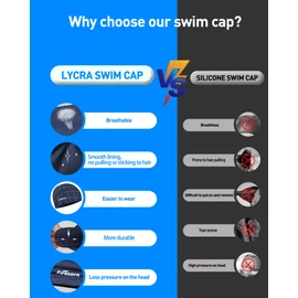 Firesara Fishtail Fabric Swim Cap for Men Women, Breathable High Elasticity Swimming Cap Quick Dry Hair Protection Soft for Long Hair Short Hair, Kids Boys and Girls
