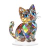 Qianly Mini Cat Statue Decorative Acrylic Animal Sculpture for Bedroom