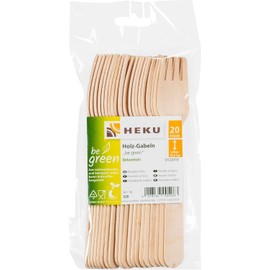 20 Wooden Forks Length 16.5 cm Birch Be Green