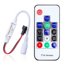 Mini RGB LED Controller 5V/12V/24V DC for WS2812 WS2811 Dream Color LED Pixel Strip Panel Light (DIY 14key)