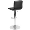 Pemberly Row 25" to 33" Striped Bar Stool in Black