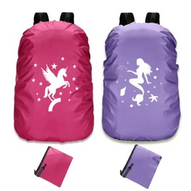 PASLFC Backpack Rain Cover, Pack of 2 Backpack Rain Cover, Rain Cover, Step by Step School Bag, Rain Cover Backpack, Waterproof Backpack Cover