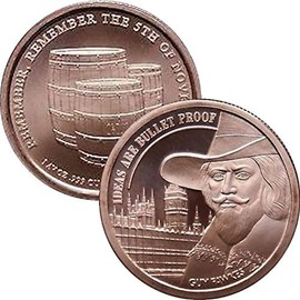 (AOCS) 1 oz .999 Pure Copper Round (Guy Fawkes - Ideas are Bullet Proof)